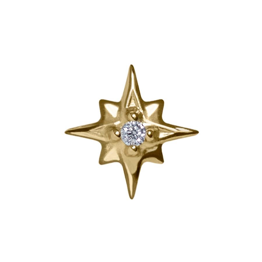 Star Pendant Necklace 14KY Gold and Diamond In New Condition For Sale In New York, NY