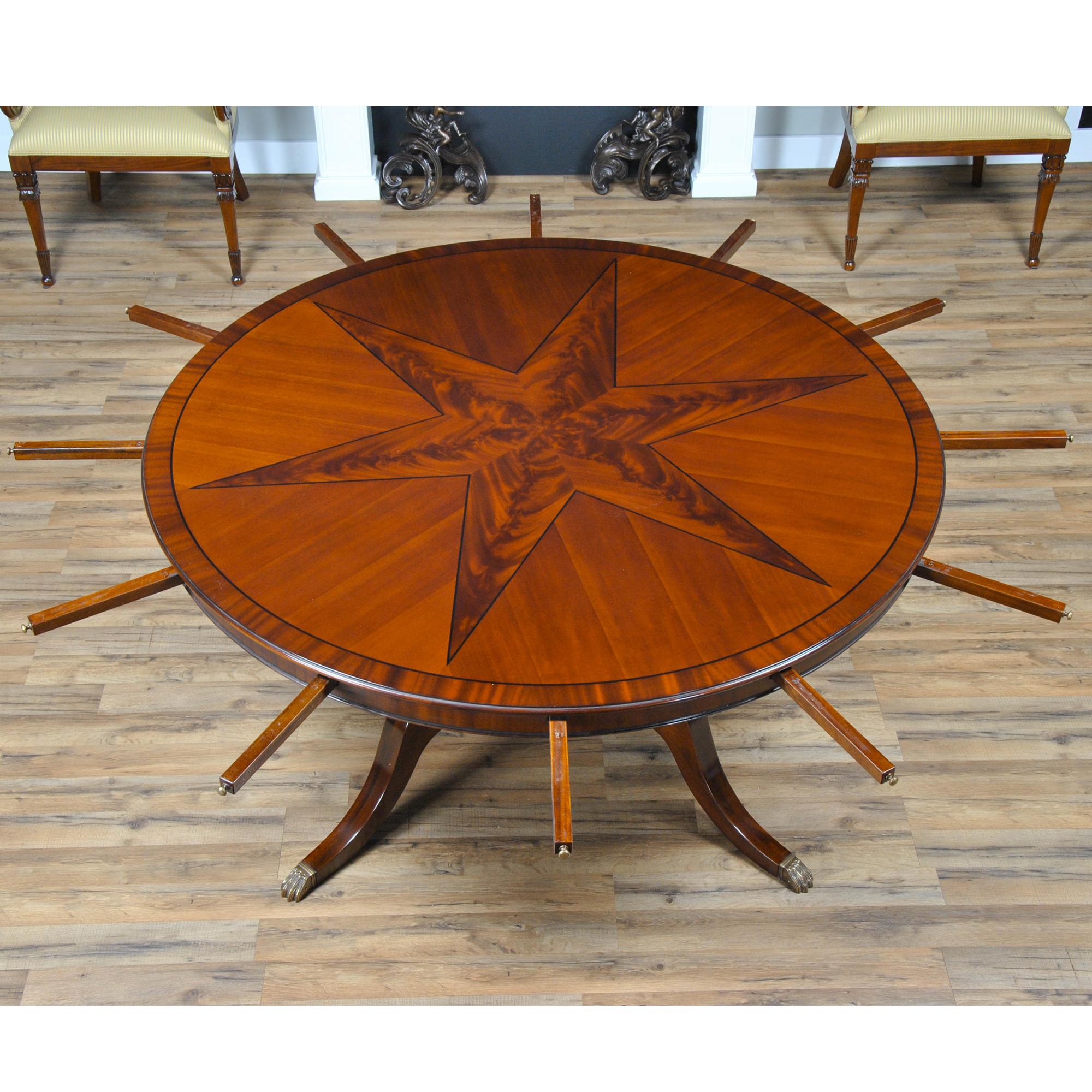 Hand-Carved Star Perimeter Dining Table  For Sale