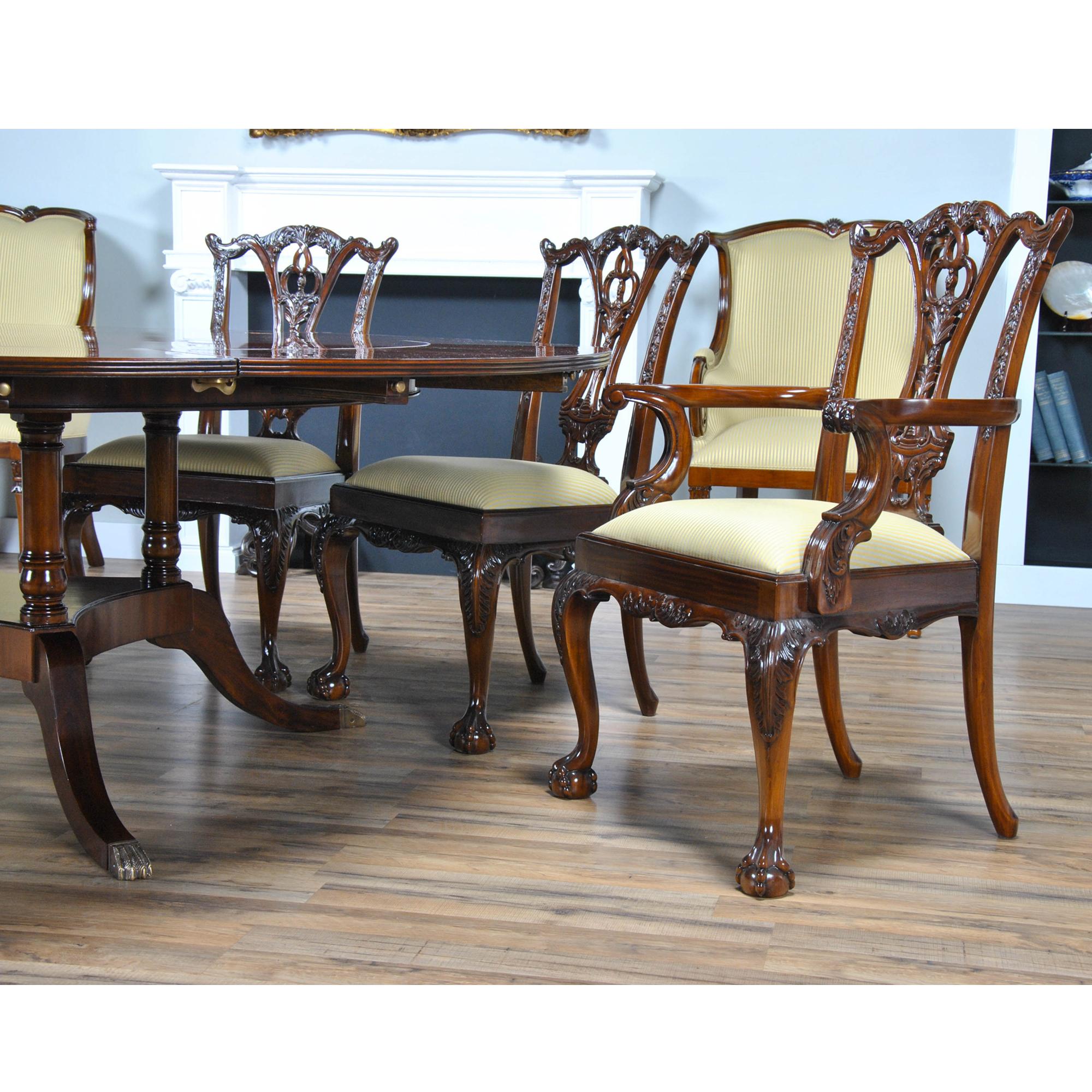 Mahogany Star Perimeter Dining Table  For Sale