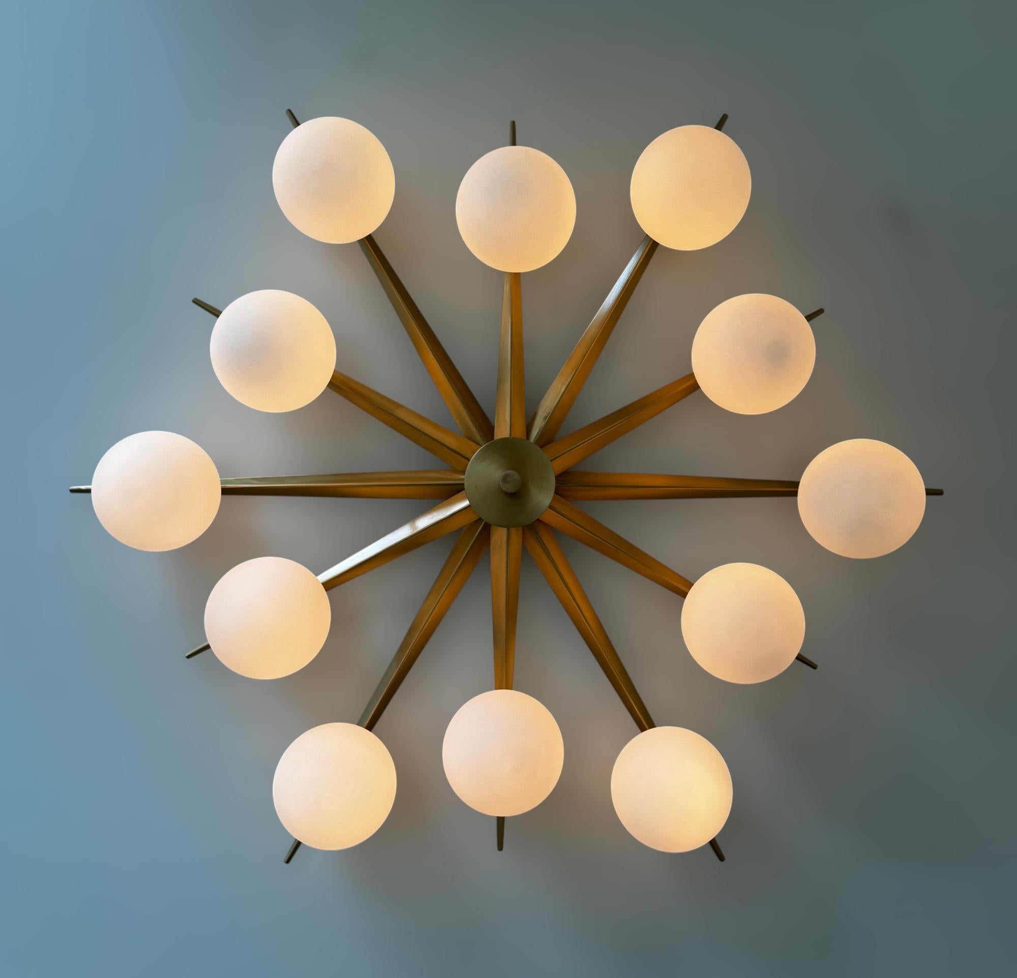 Brass Star Piccolo Flush Mount by Fabio Ltd For Sale
