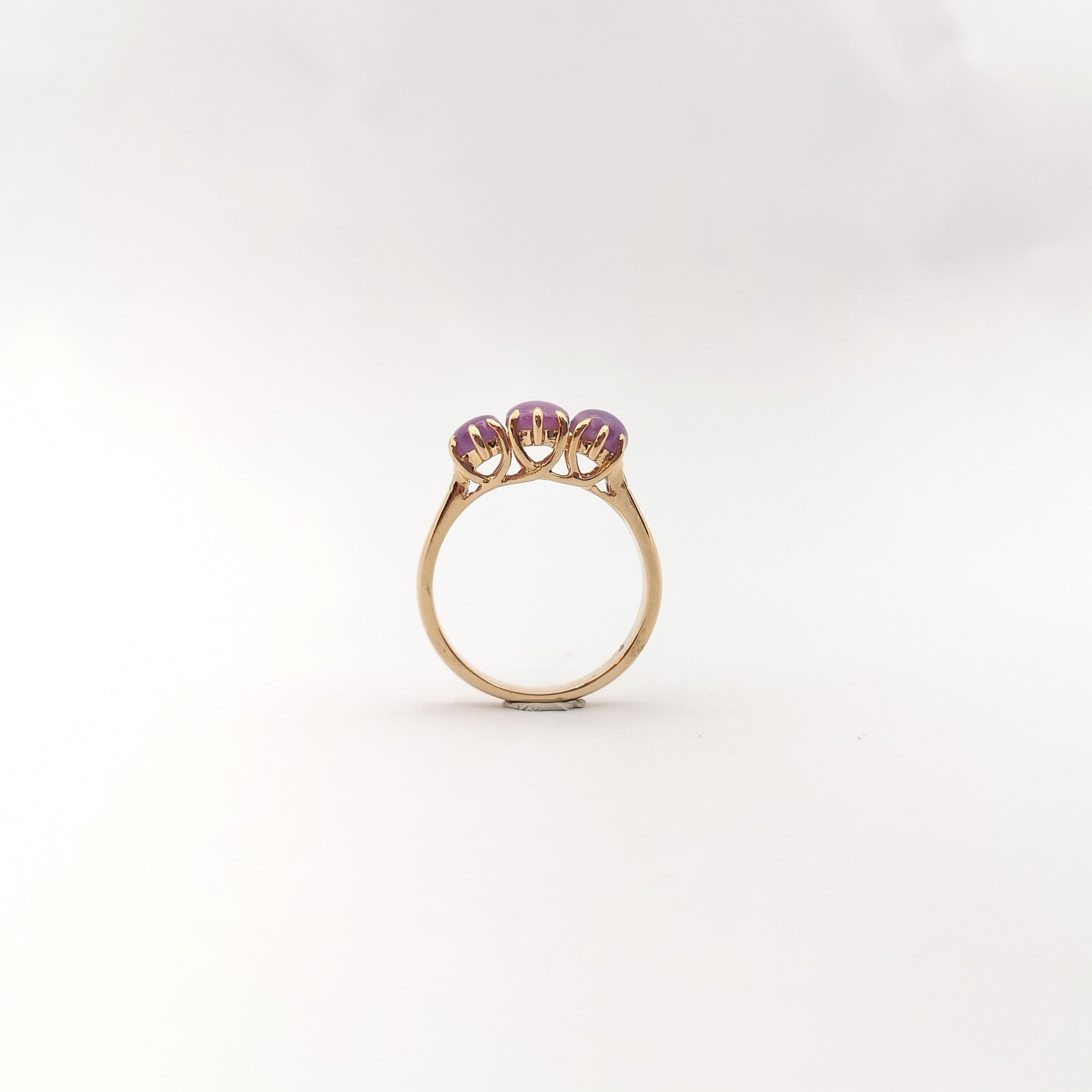 Star Pink Sapphire with Diamond Ring set in 18K Rose Gold Settings For Sale 5