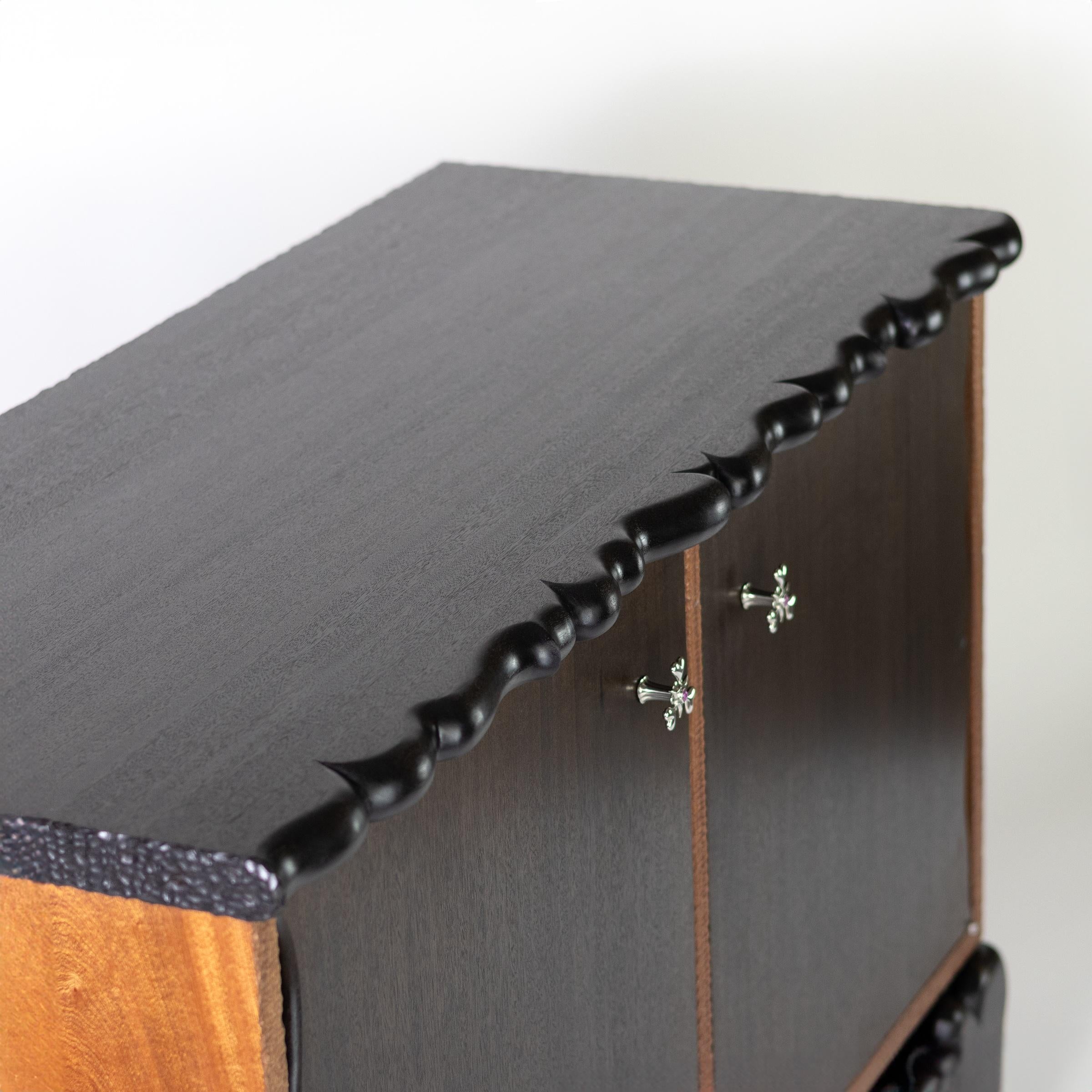 American Star Platinum Cabinet – Handcrafted Solid Wood Dresser w/ Cast Brass Hardware For Sale
