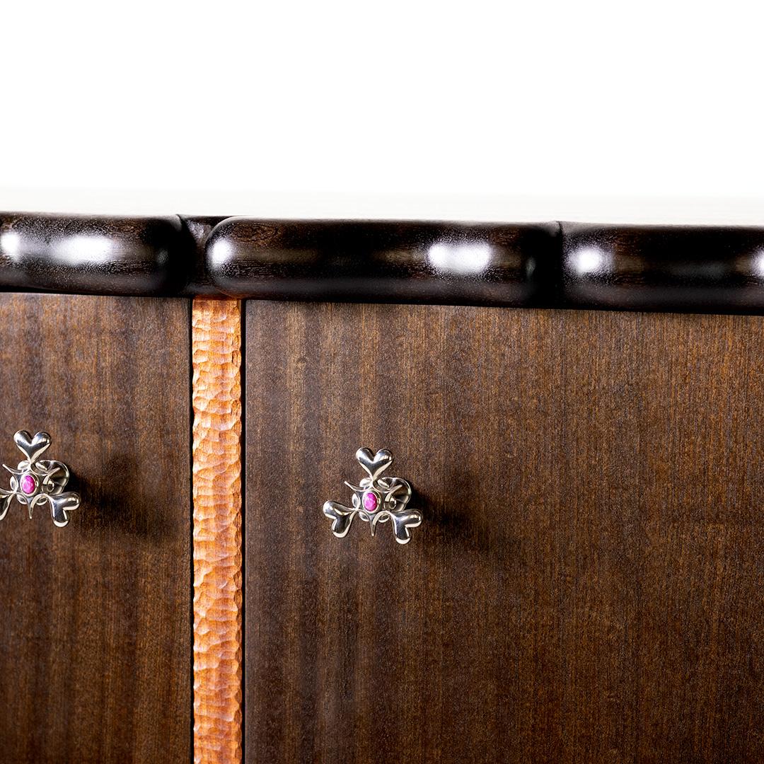Star Platinum Cabinet – Handcrafted Solid Wood Dresser w/ Cast Brass Hardware In New Condition For Sale In Philadelphia, PA