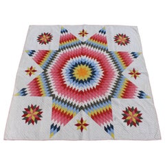 Star Quilt 19th Century Signed Stella M. Horn