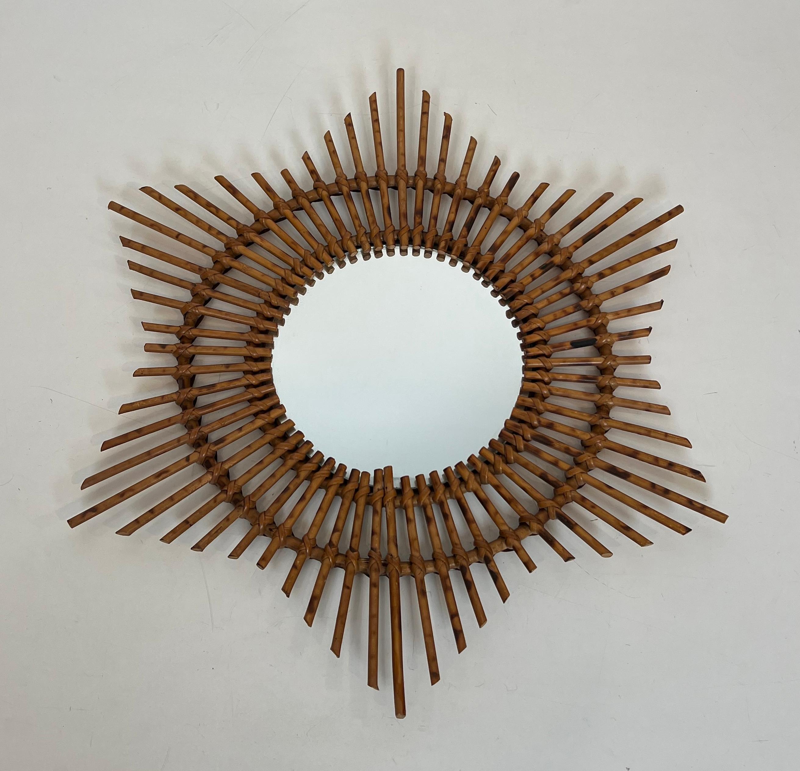Star Rattan Mirror For Sale 13