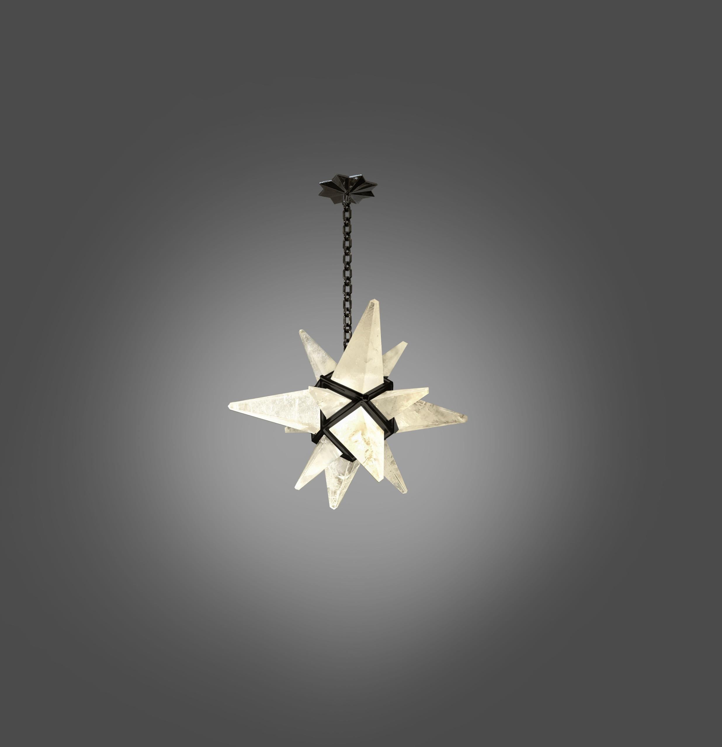 Contemporary Star Rock Crystal Chandelier by Phoenix