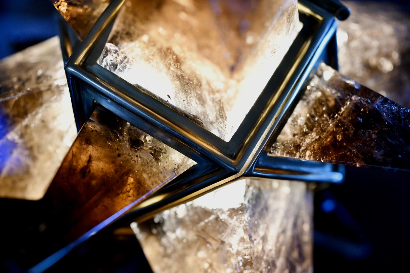 XXIe siècle et contemporain Lustre Star18 Smoky Star Rock Crystal en cristal de roche par Phoenix en vente