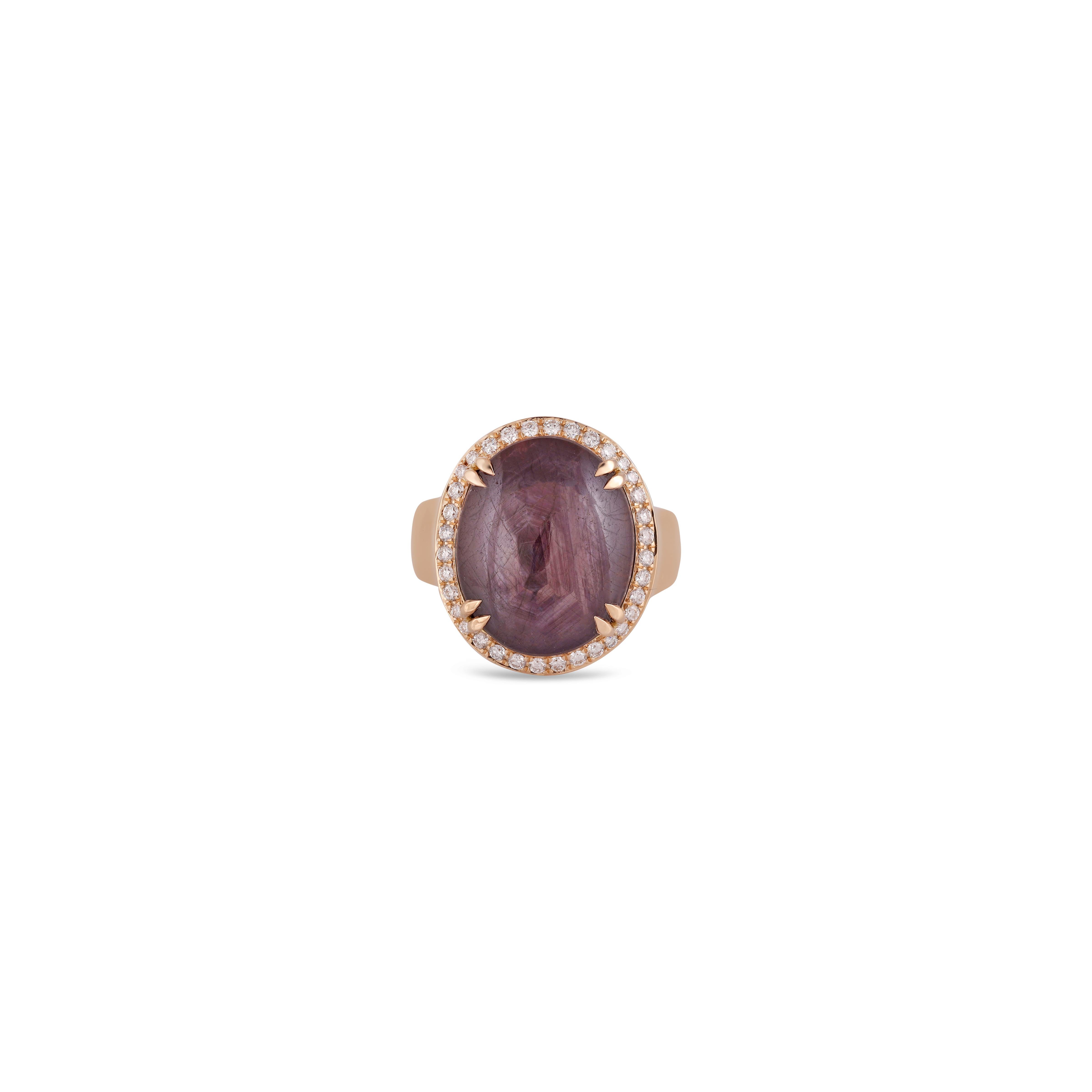 Star Ruby 6 Line - 20.83 Carat
Diamond - 0,38 Carat 
18KT Yellow Gold
