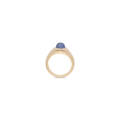Blue Sapphire Matte Finished Ring In 18 kt Gold