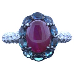 Star Ruby Alexandrite Diamond Platinum Ring