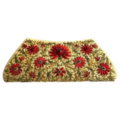 Star Ruby and Bead Silk Embroidered Evening Bag