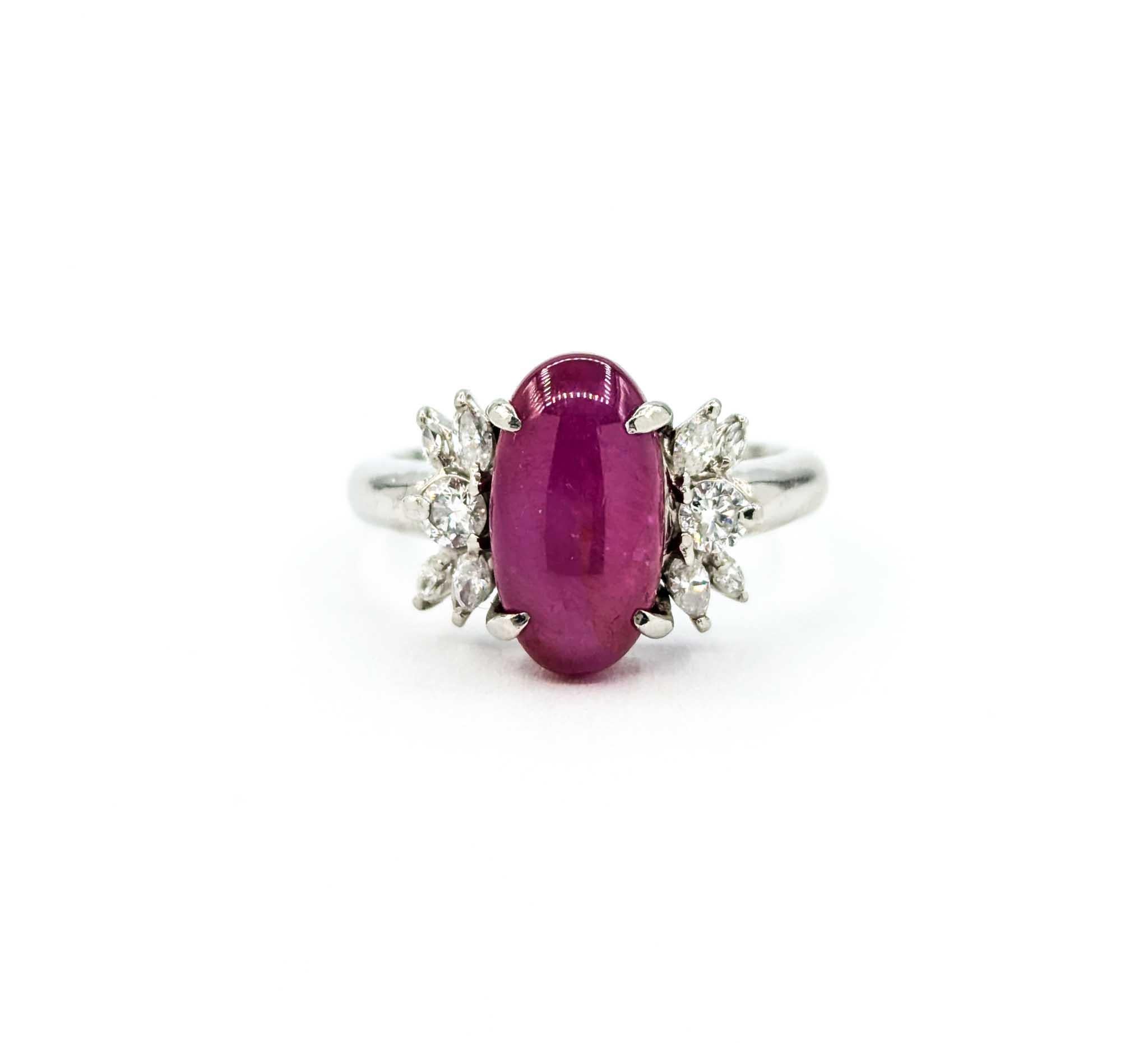Star Rubin und Diamant Ring in Platin 6