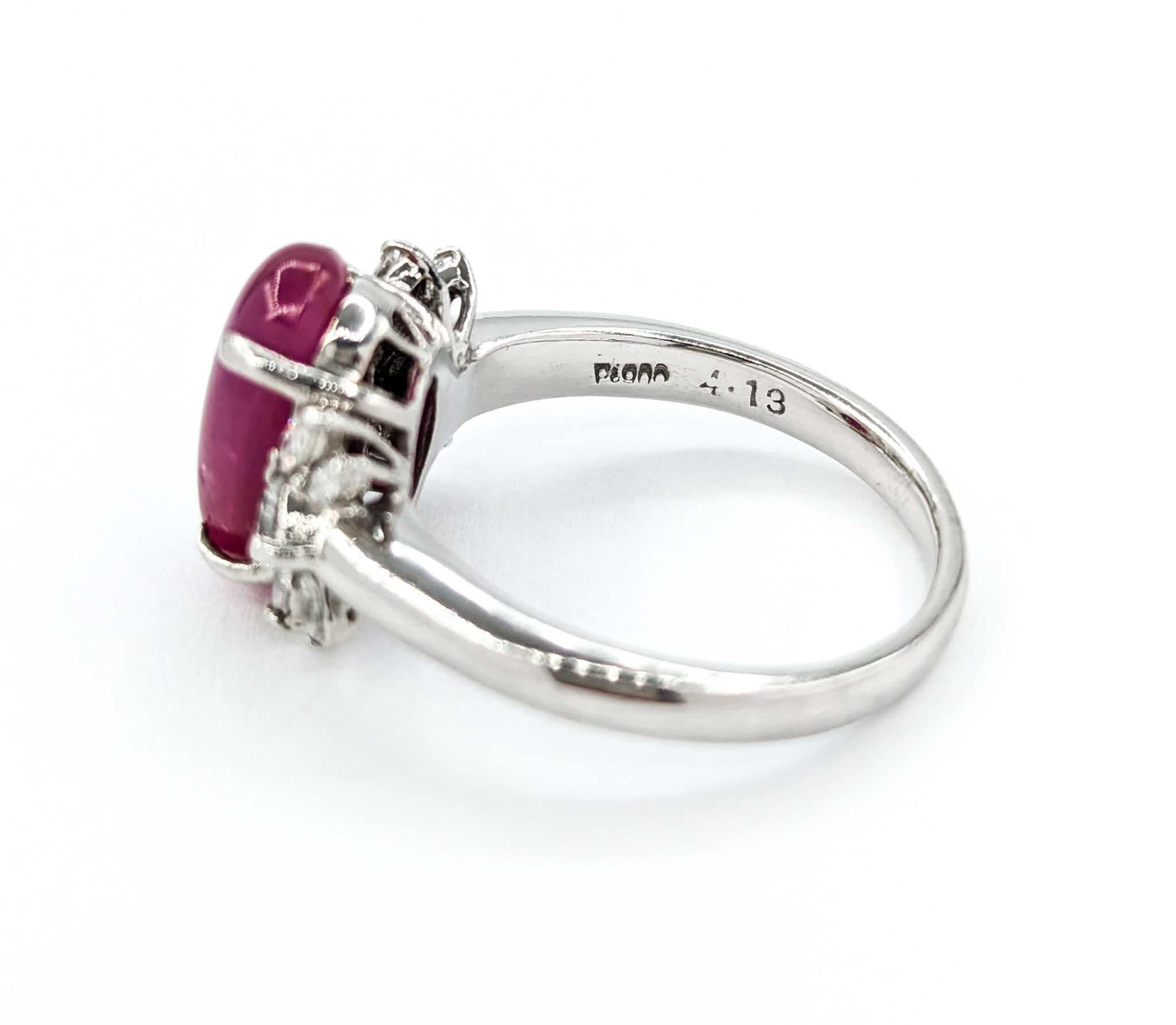 Star Rubin und Diamant Ring in Platin 2