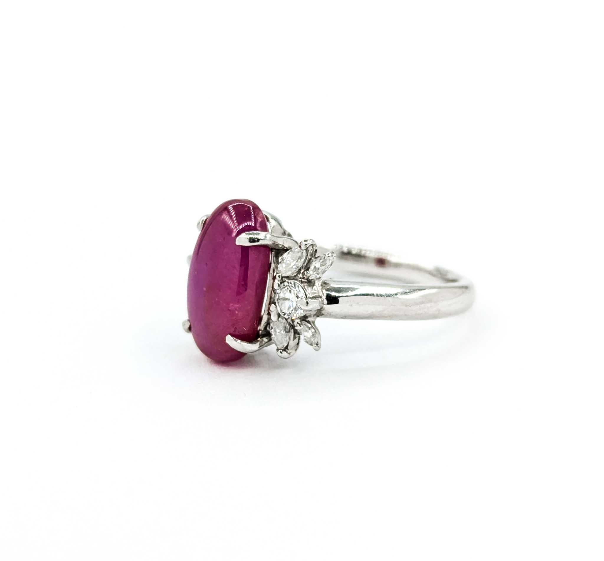 Star Rubin und Diamant Ring in Platin 3