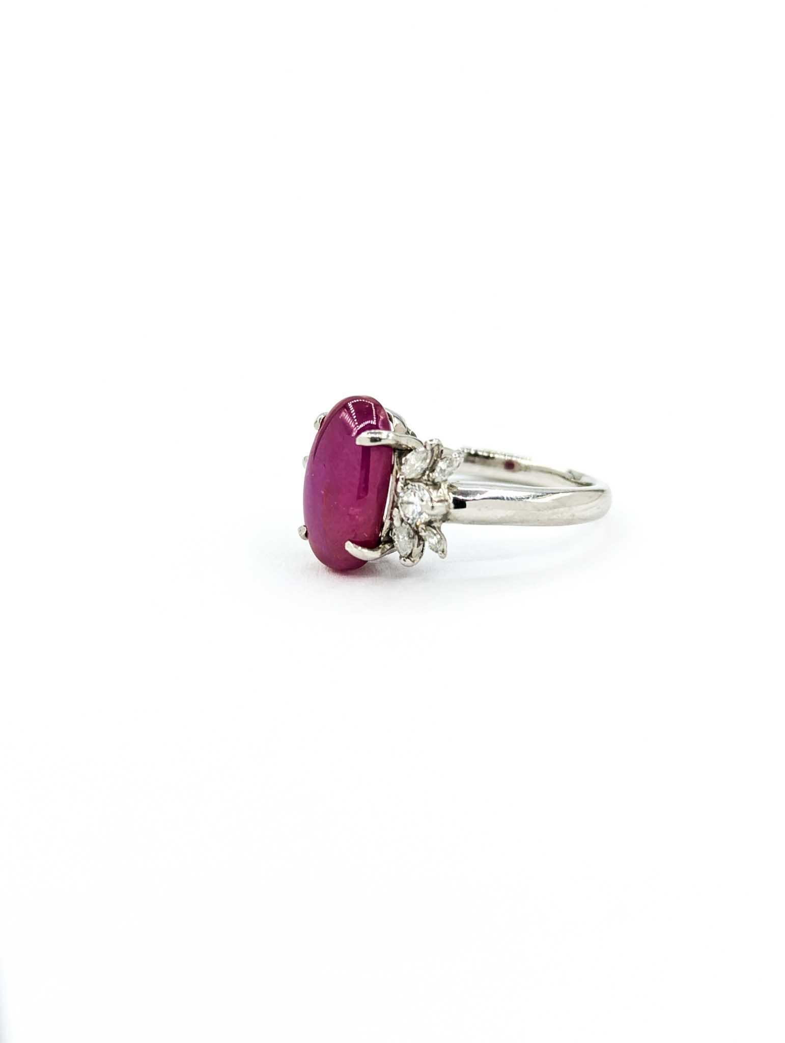 Star Rubin und Diamant Ring in Platin 4