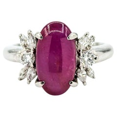 Star Rubin und Diamant Ring in Platin