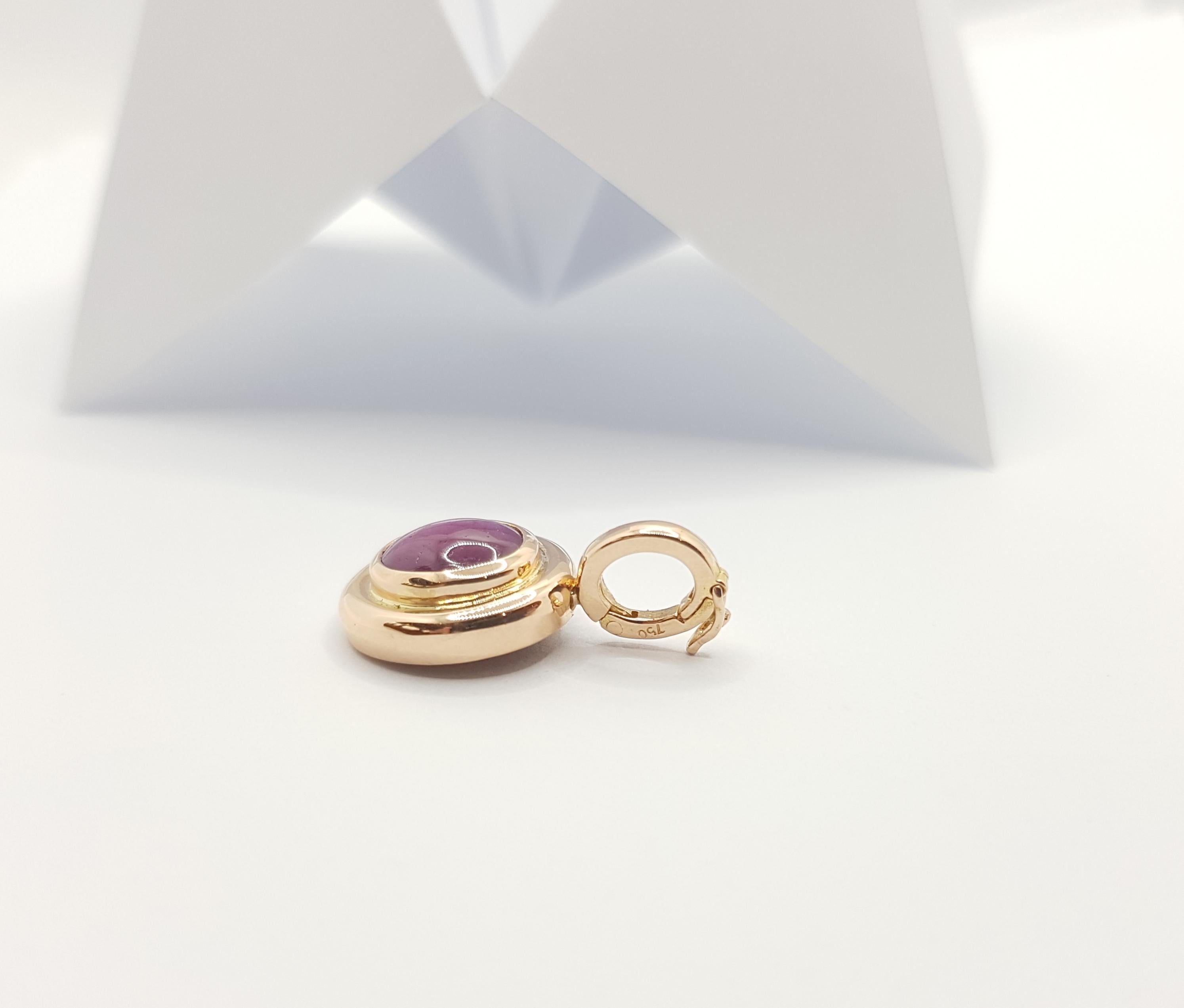 Contemporary Star Ruby Pendant Set in 18 Karat Rose Gold Settings