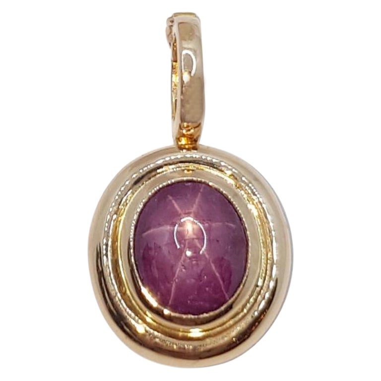 Sternstern-Rubin-Anhänger in 18 Karat Roségoldfassung