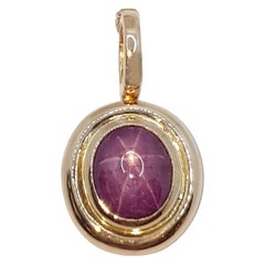 Star Ruby Pendant Set in 18 Karat Rose Gold Settings