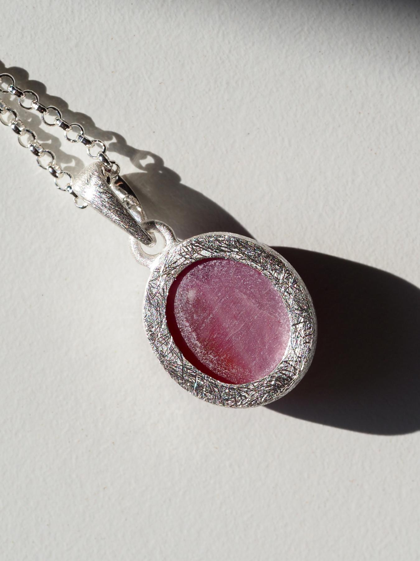 Collana d'argento con rubino stella Nature Red 15 ct Ciondolo con gemma di rubino regalo LOTR in vendita 6