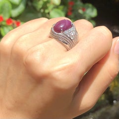 Bague étoilé en or blanc 18 carats sertie de diamants