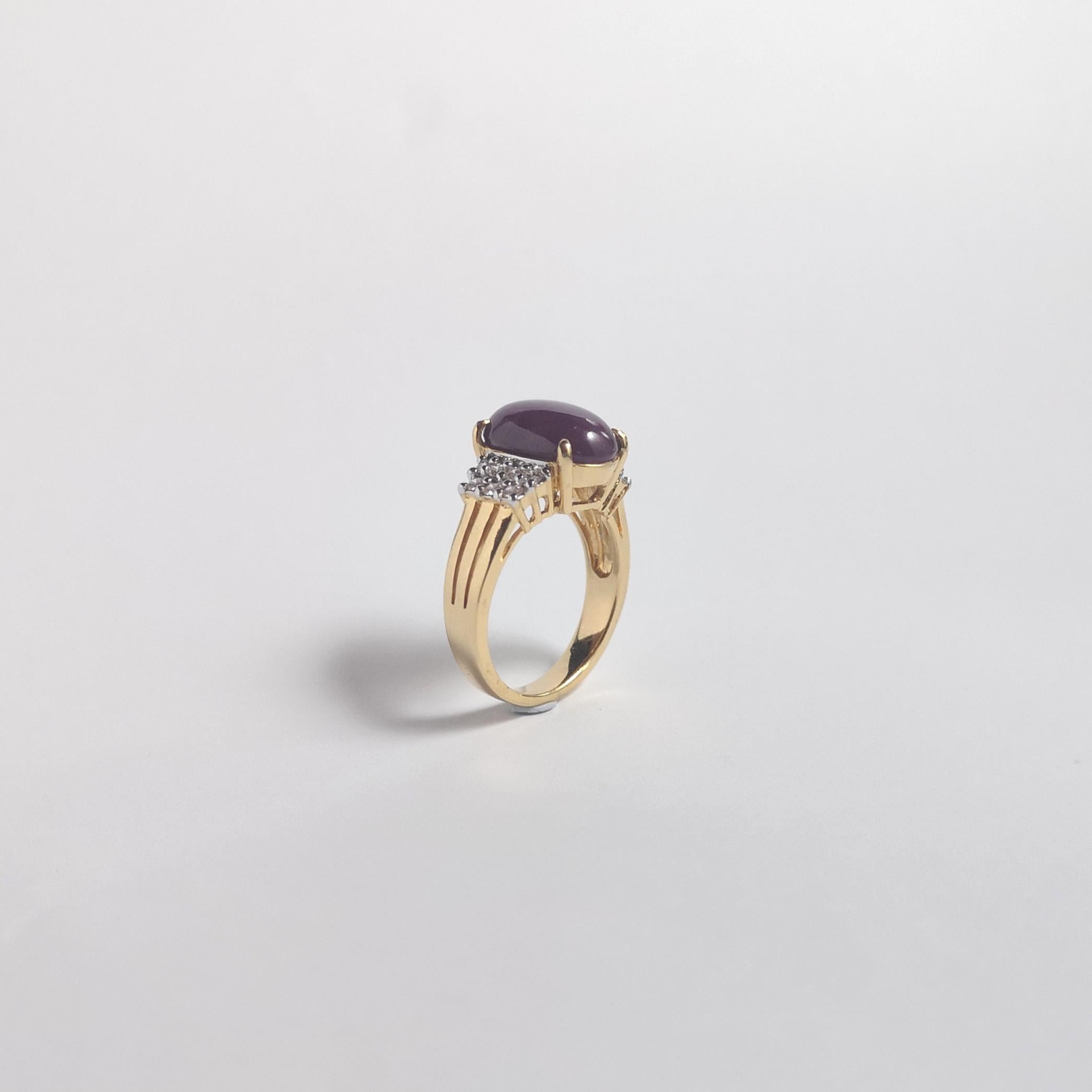 Anillo Estrella de Rubí con Diamante engastado en Oro de 18K en venta 6
