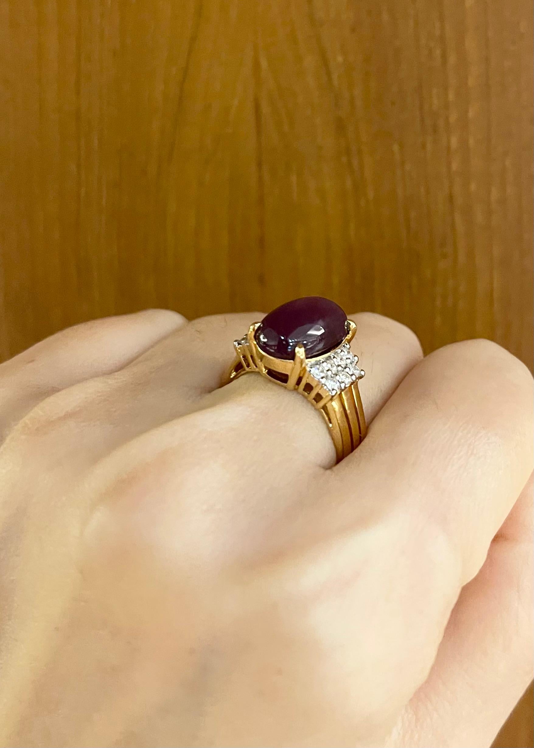 Anillo Estrella de Rubí con Diamante engastado en Oro de 18K en Nuevo estado para la venta en Bangkok, TH