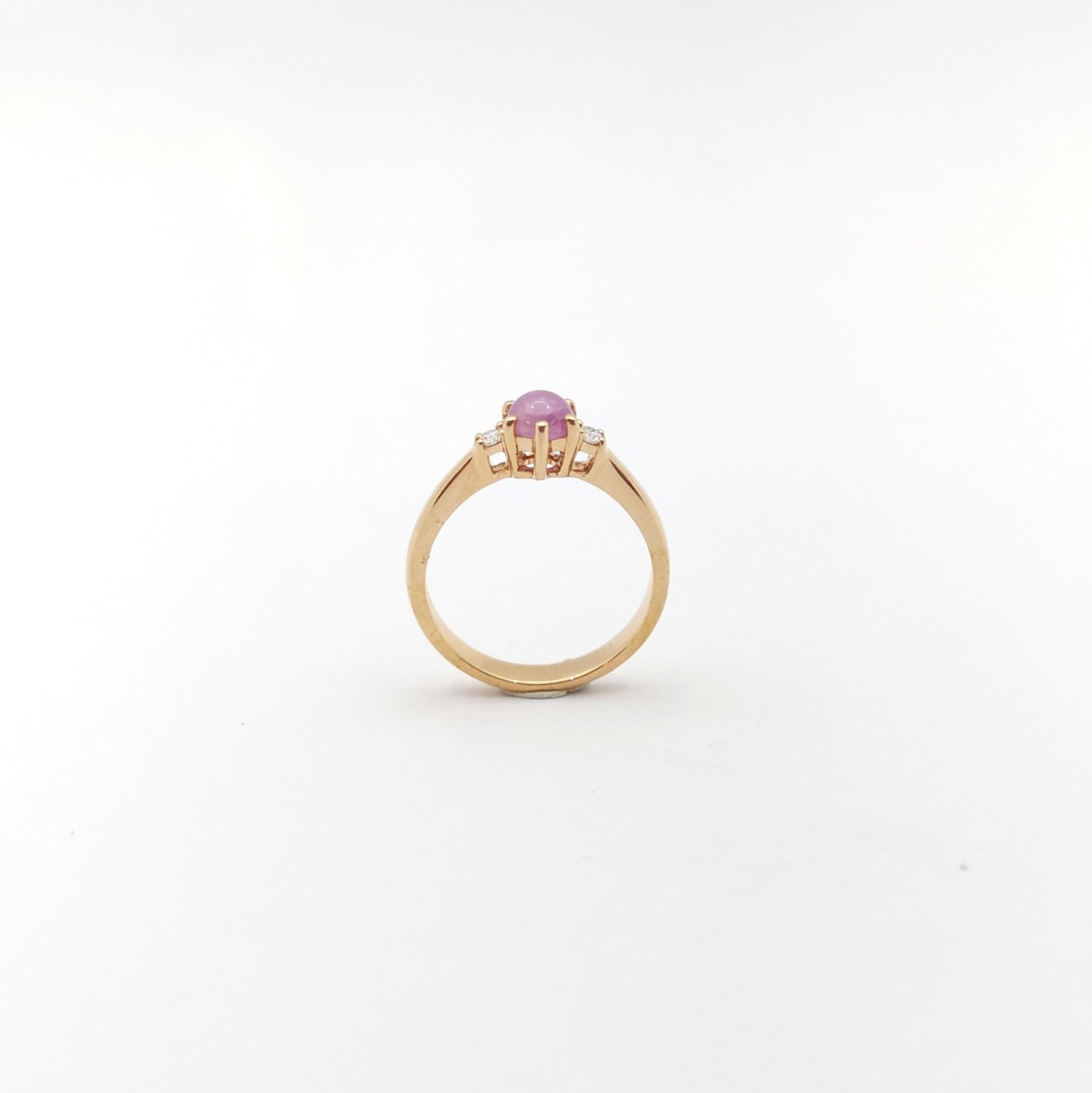 Sternrubin mit Diamantring in 18K Rose Gold Fassung im Angebot 4