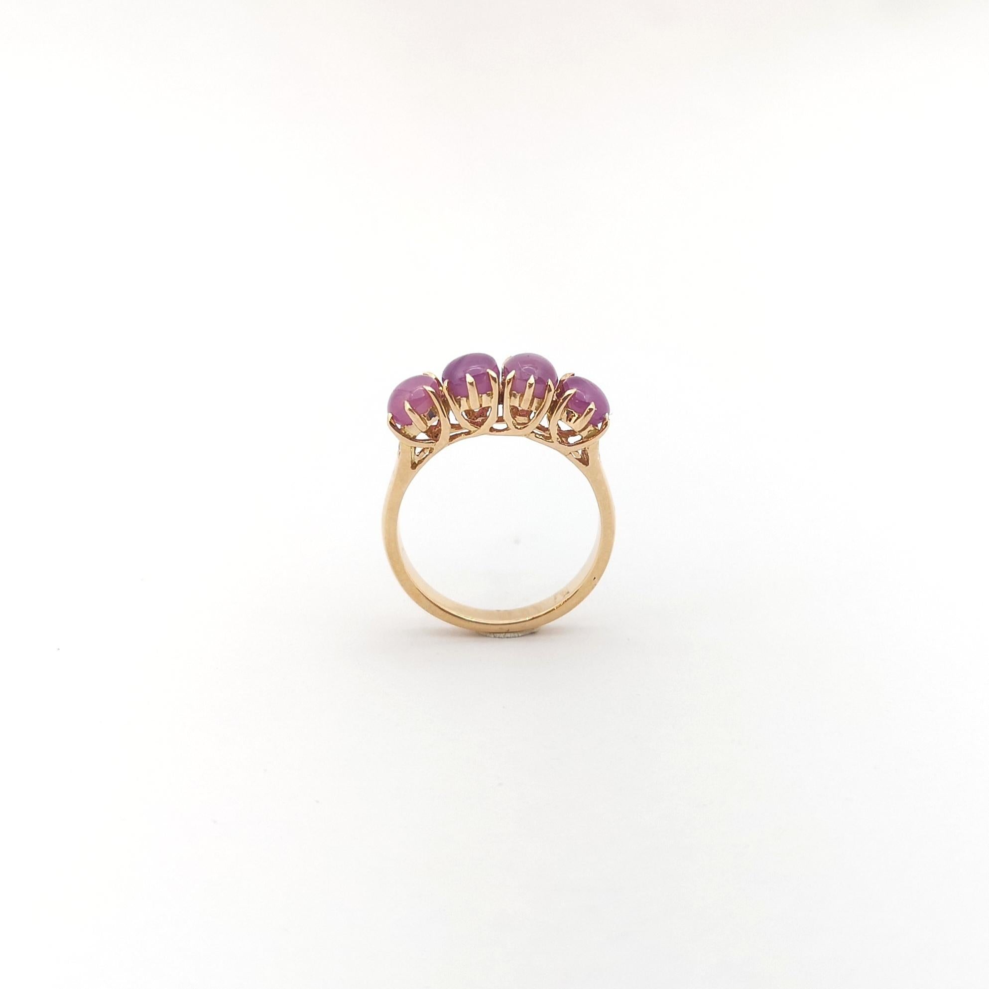 Anillo de Rubí Estrella con Diamante engastado en Oro Rosa de 18K en venta 4