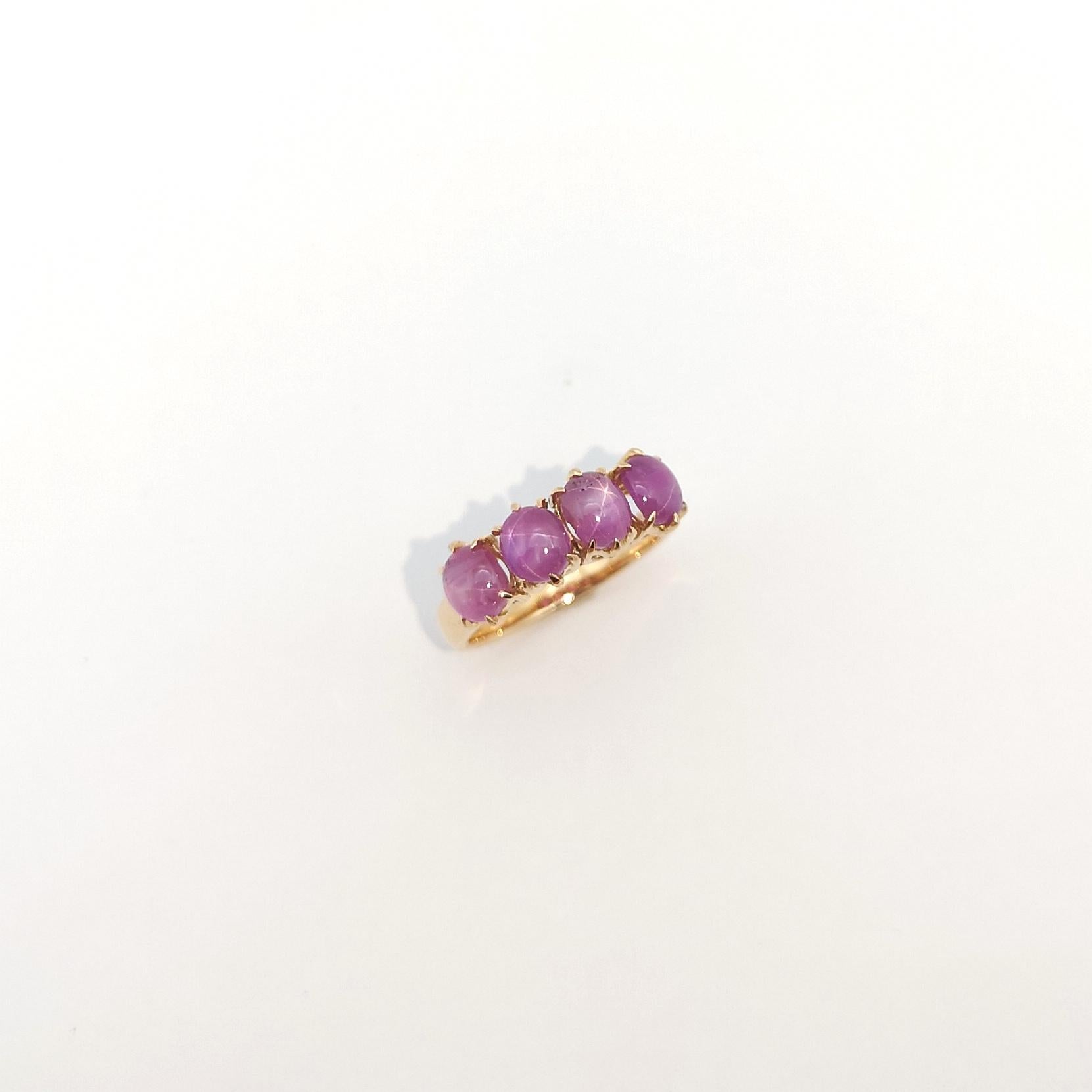 Anillo de Rubí Estrella con Diamante engastado en Oro Rosa de 18K en venta 5