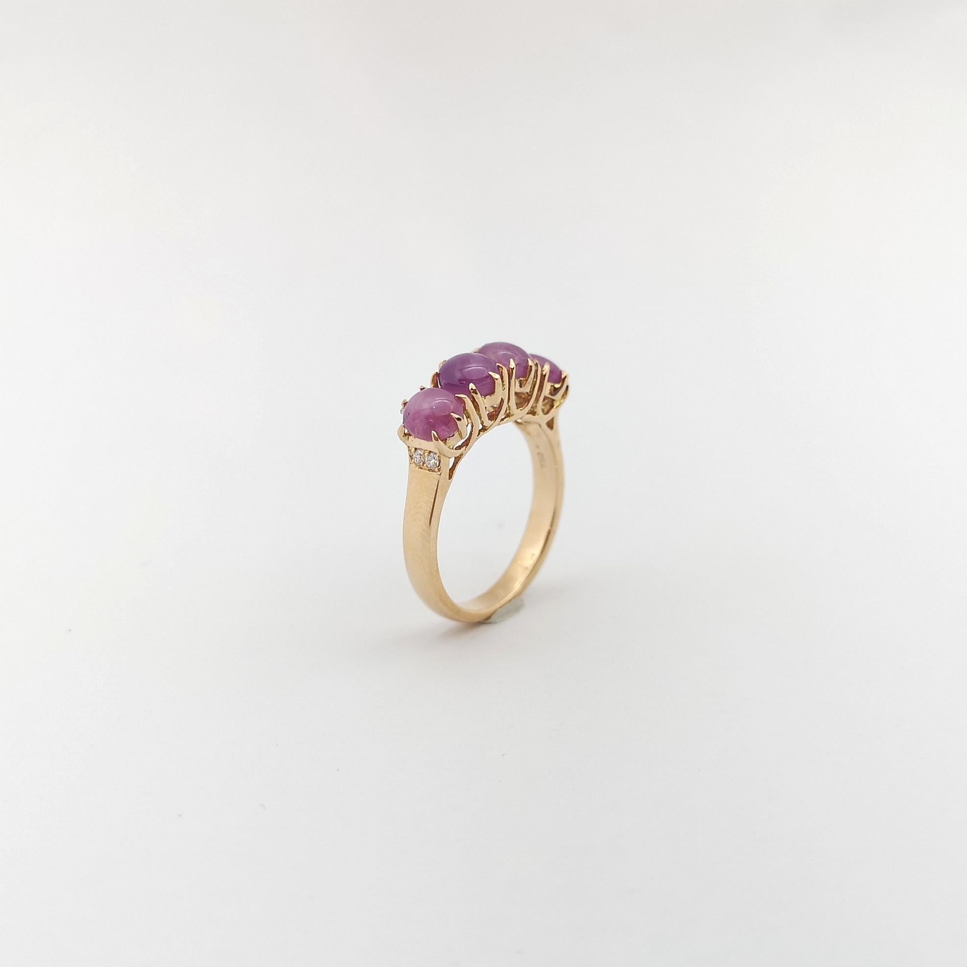 Anillo de Rubí Estrella con Diamante engastado en Oro Rosa de 18K en venta 6