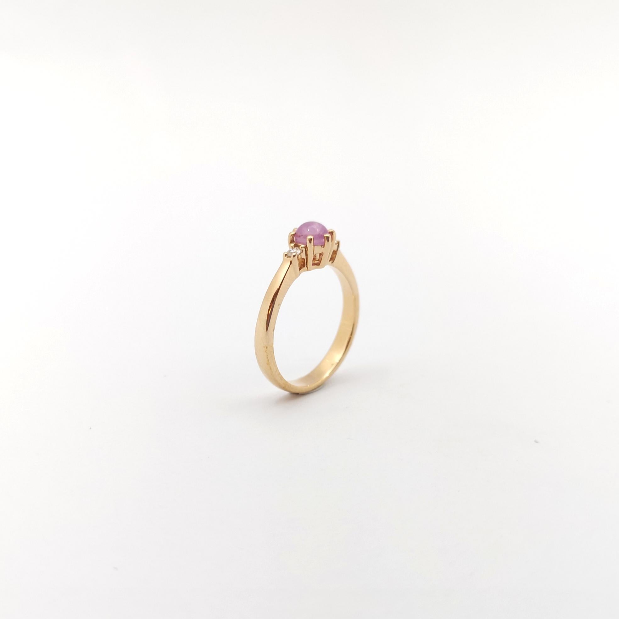 Sternrubin mit Diamantring in 18K Rose Gold Fassung im Angebot 7