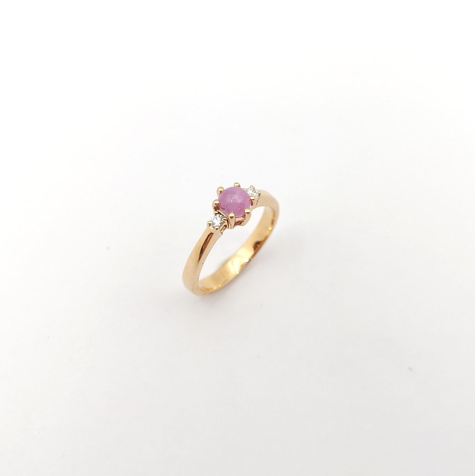 Sternrubin mit Diamantring in 18K Rose Gold Fassung im Angebot 8