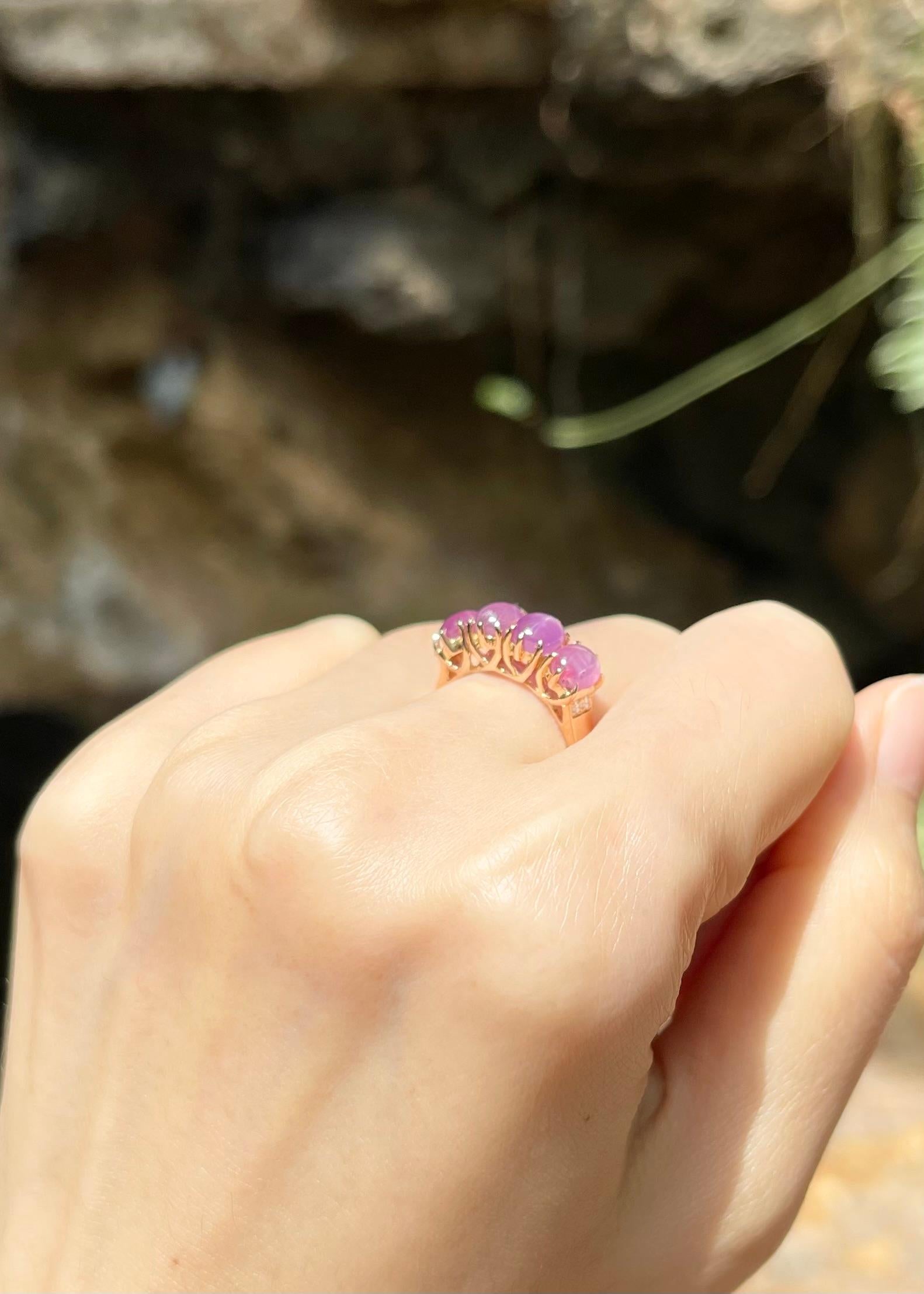 De las mujeres Anillo de Rubí Estrella con Diamante engastado en Oro Rosa de 18K en venta