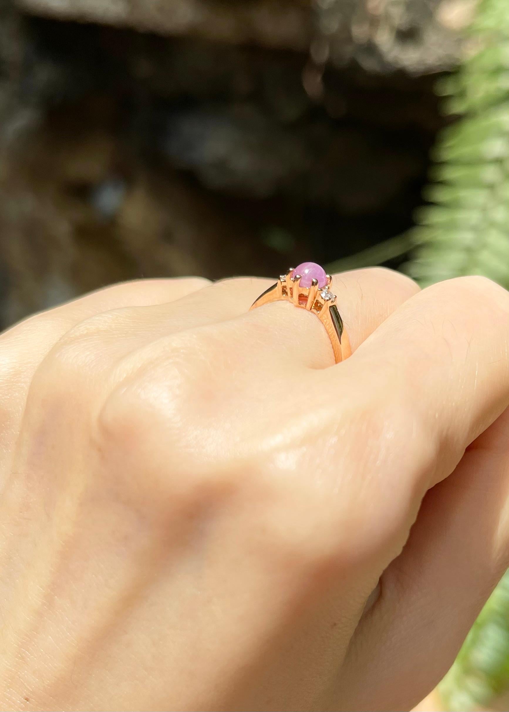 Sternrubin mit Diamantring in 18K Rose Gold Fassung im Angebot 1