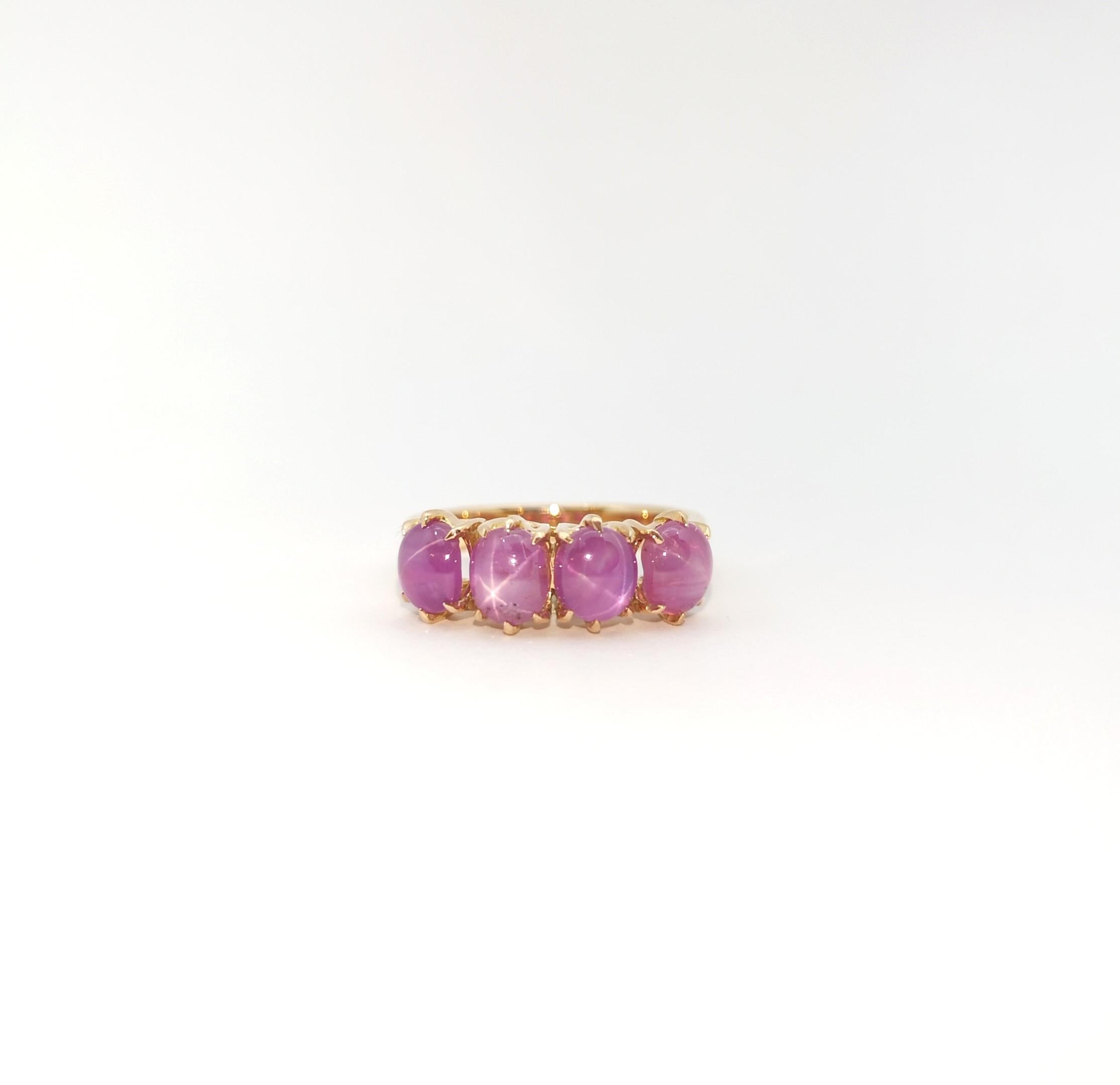 Anillo de Rubí Estrella con Diamante engastado en Oro Rosa de 18K en venta 1