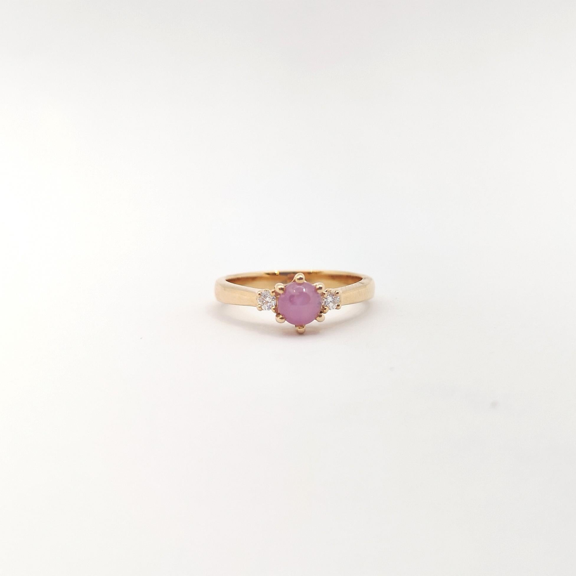 Sternrubin mit Diamantring in 18K Rose Gold Fassung im Angebot 2