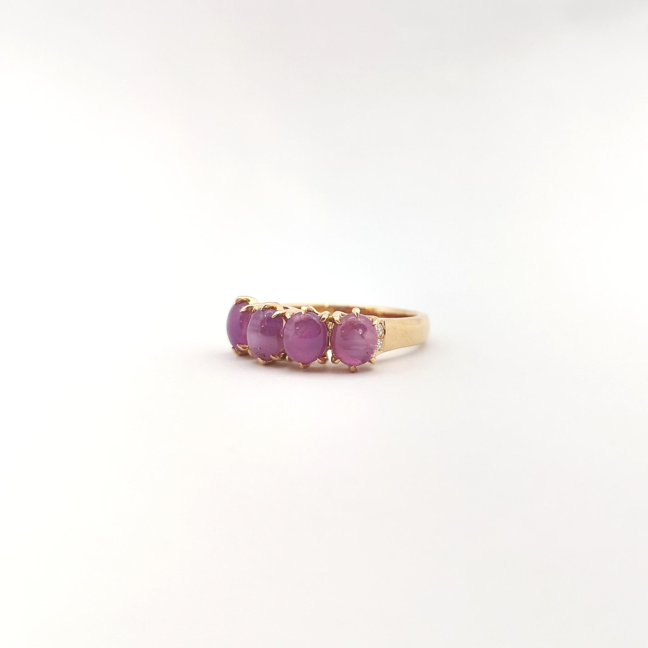 Anillo de Rubí Estrella con Diamante engastado en Oro Rosa de 18K en venta 2
