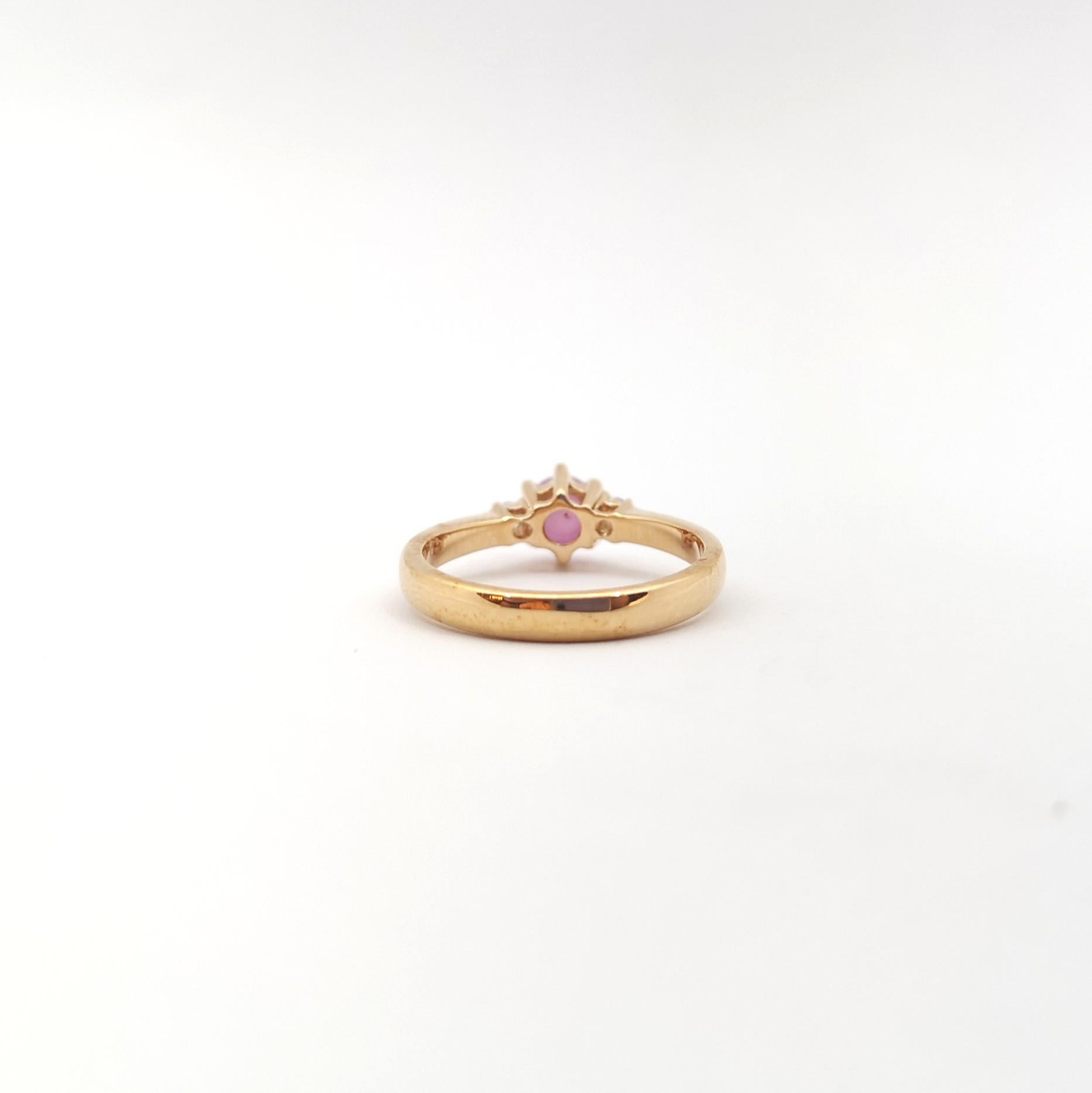 Sternrubin mit Diamantring in 18K Rose Gold Fassung im Angebot 3