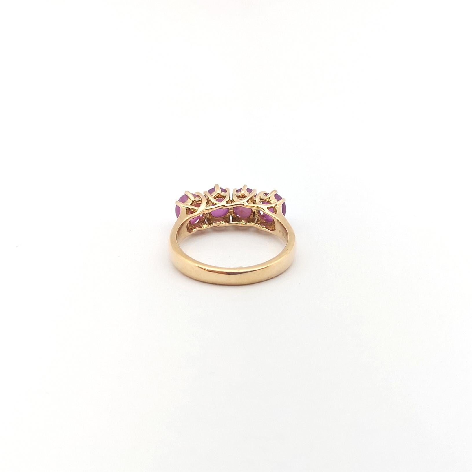 Anillo de Rubí Estrella con Diamante engastado en Oro Rosa de 18K en venta 3