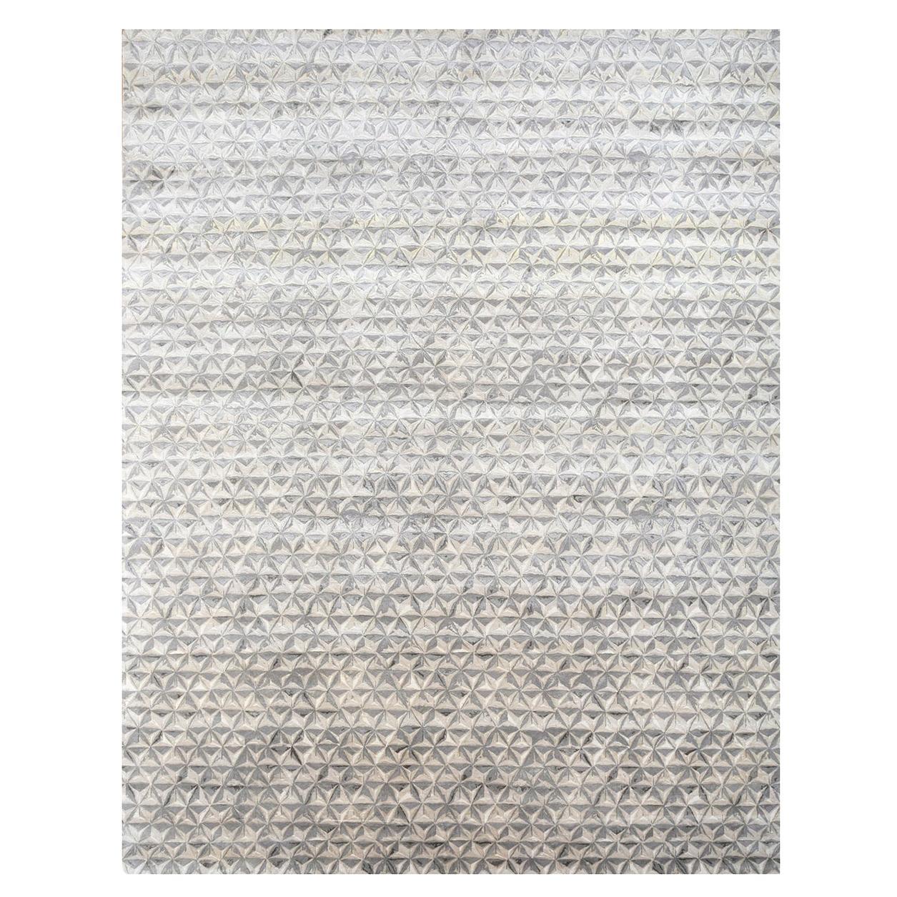  Star Rug by Rural Weavers, Knotted, Wool, Silk, 270x360cm For Sale
