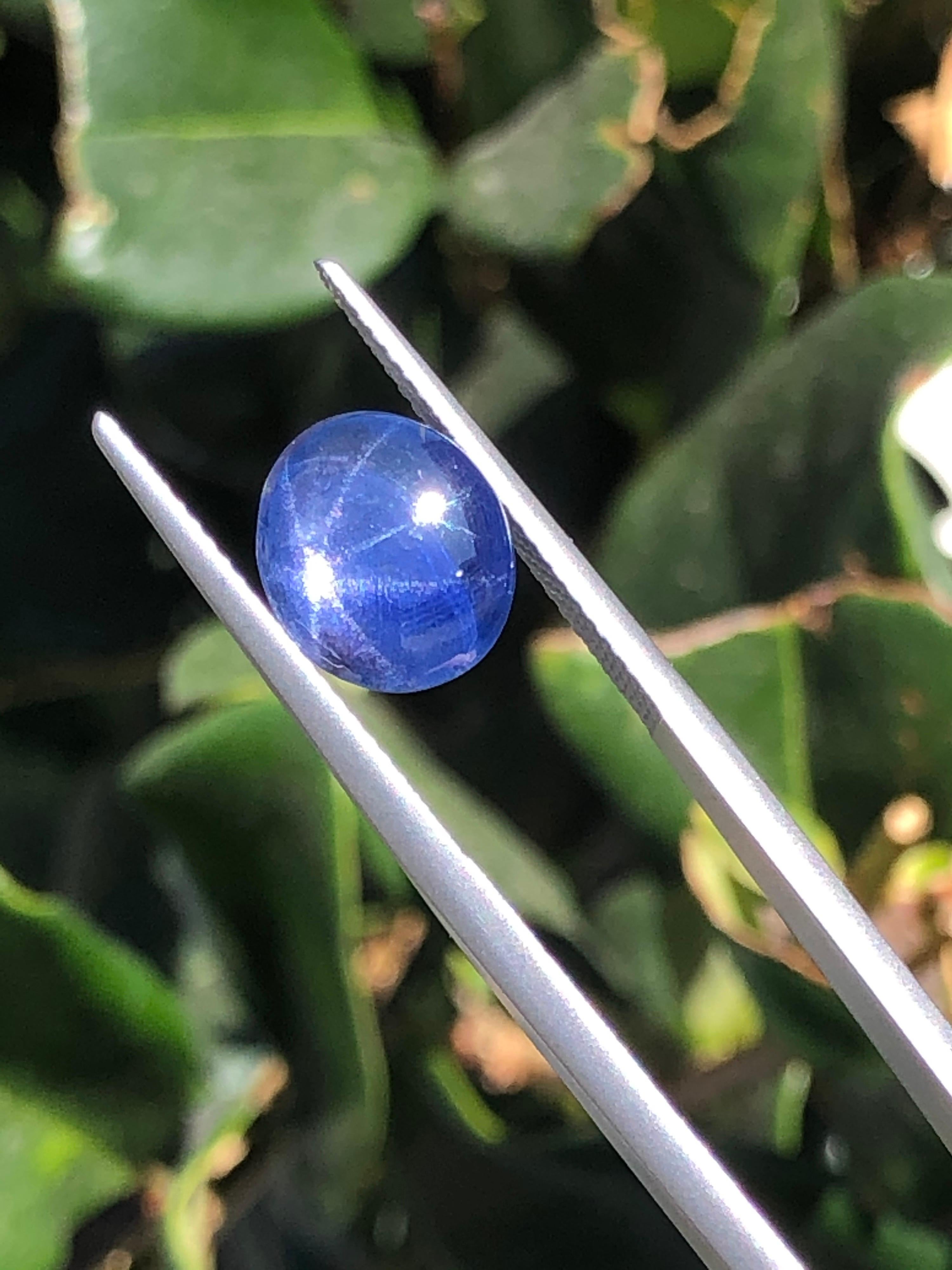 Contemporary Star Sapphire Ring Gem 4.19 Carat No Heat Loose Gemstone