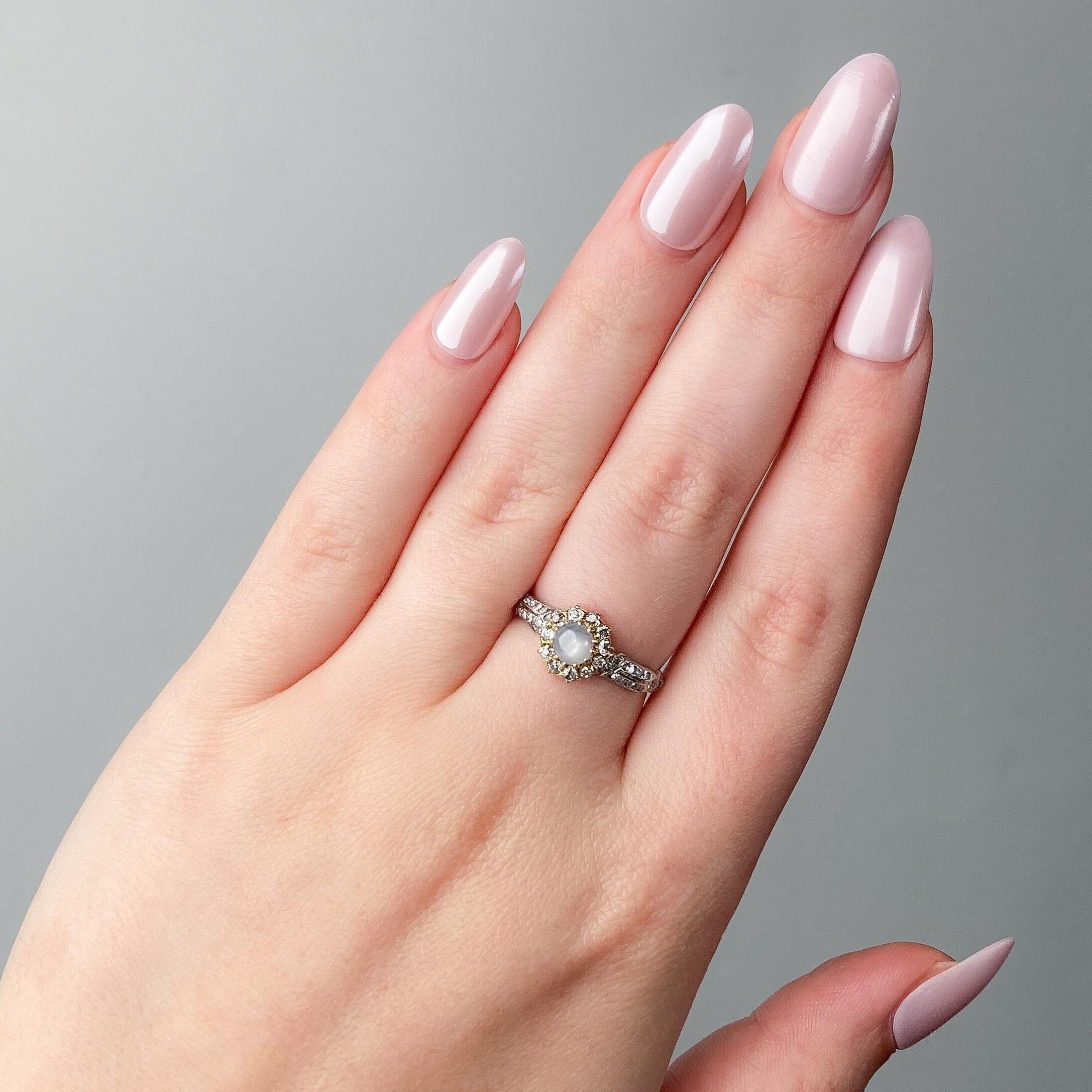 Anello a stella con zaffiro e diamante in vendita 2