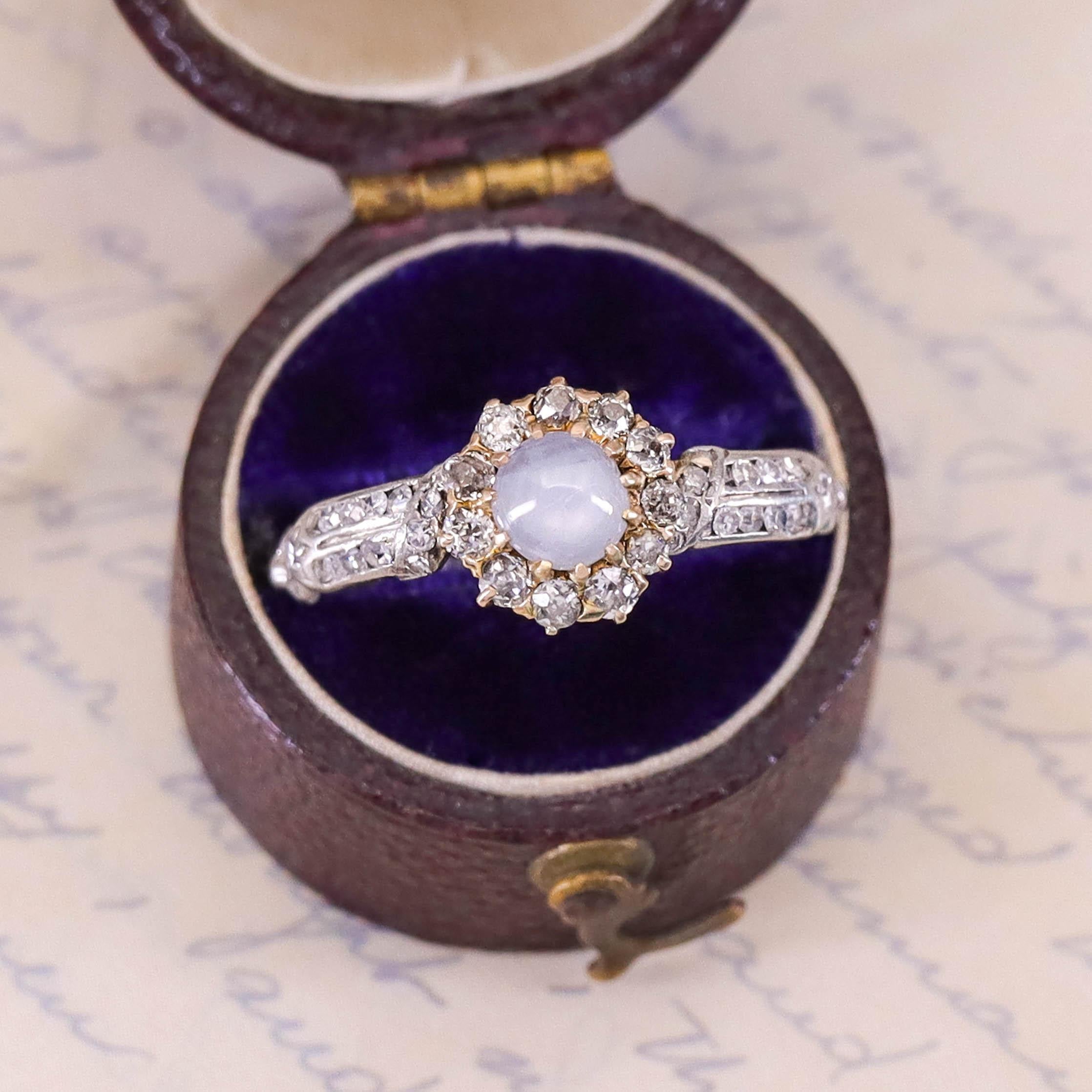 Anello a stella con zaffiro e diamante in vendita 3