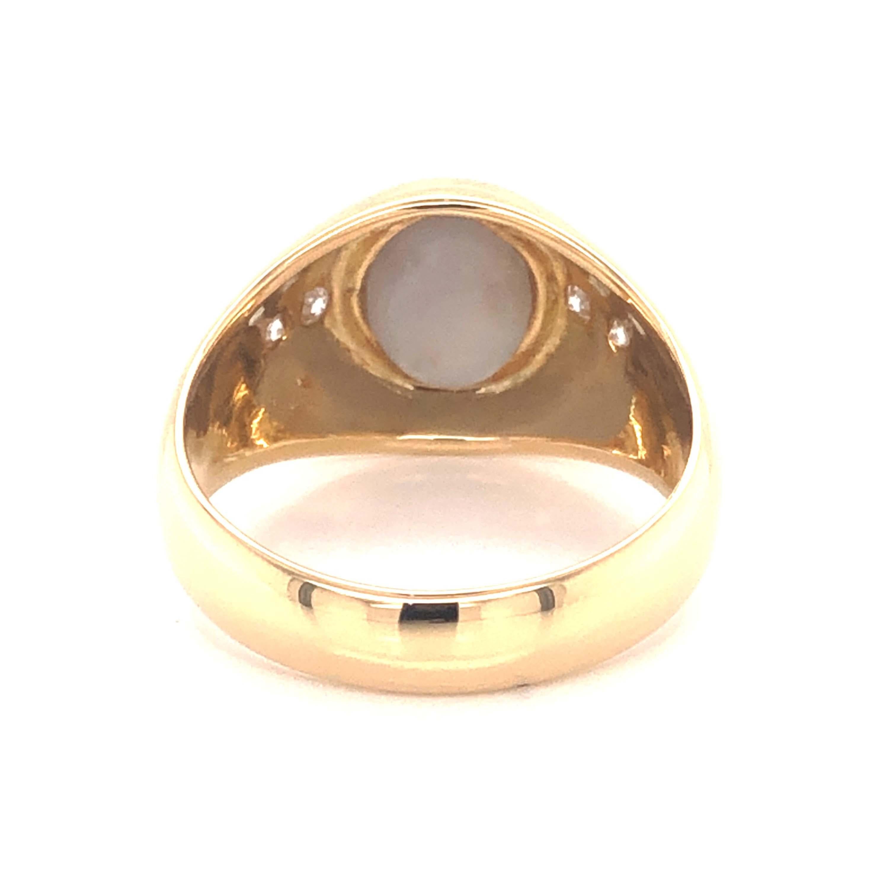 Anillo Meñique Estrella Zafiro y Diamante, Oro Amarillo 18k Cabujón en venta