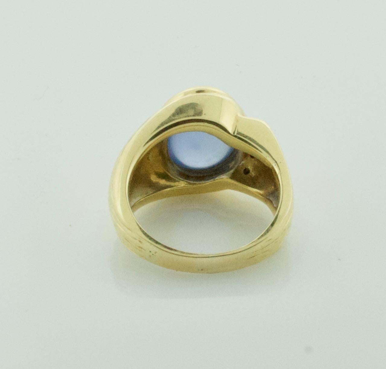 Star Sapphire and Diamond Pinky Ring, circa 1950s at 1stDibs star
