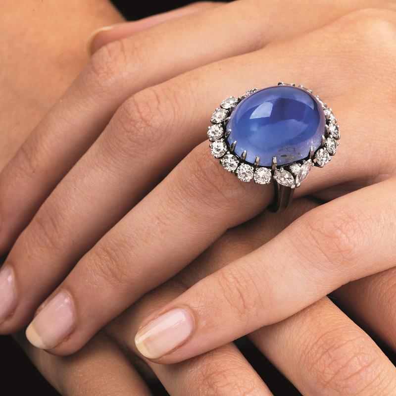 Women's Star Sapphire and Diamond Ring