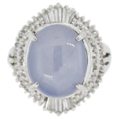Star Sapphire Diamond Platinum Cocktail Ring