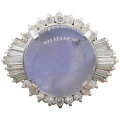 Star Sapphire Diamond Platinum Cocktail Ring Star Sapphire Diamond Platinum Cocktail Ring