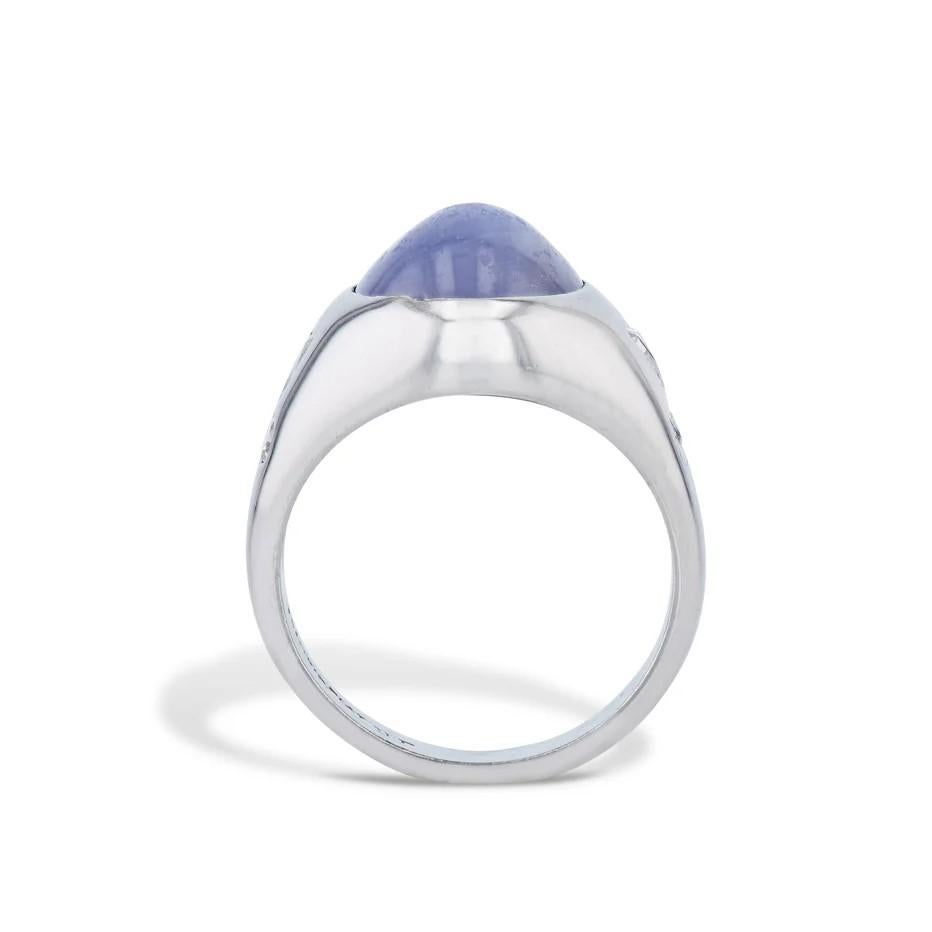 Estrella Zafiro Diamante Platino Anillo Moderno en venta